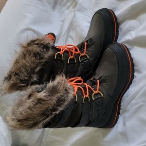 Fur topped winter boots